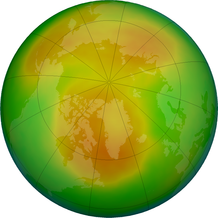 Arctic ozone map for May 2018